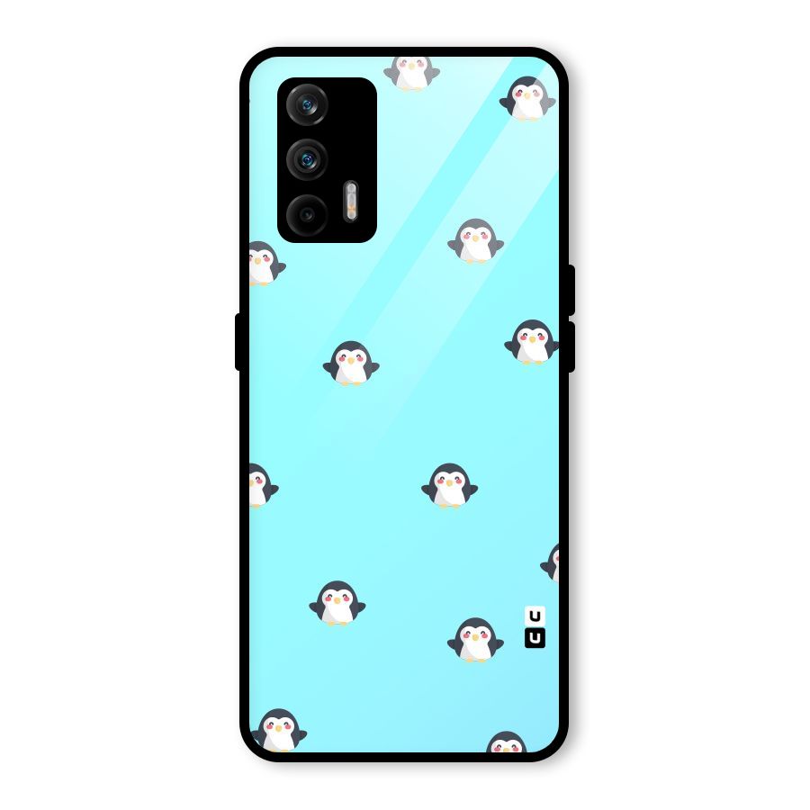Penguins Pattern Print Glass Back Case for Realme GT 5G