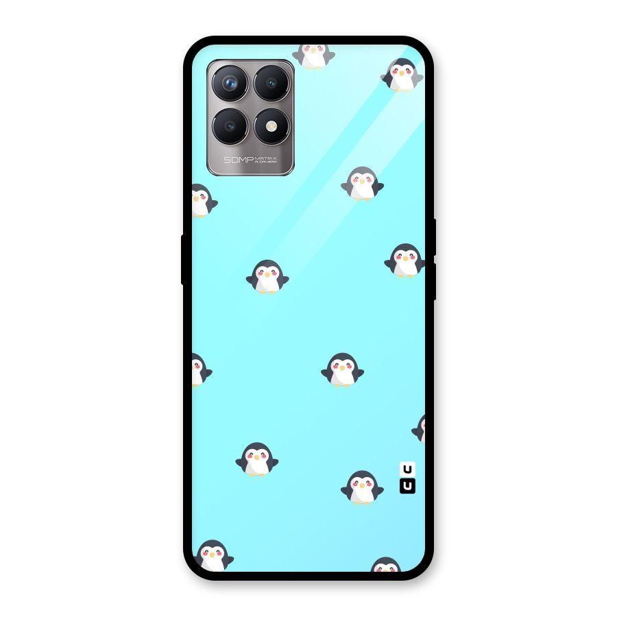 Penguins Pattern Print Glass Back Case for Realme Narzo 50