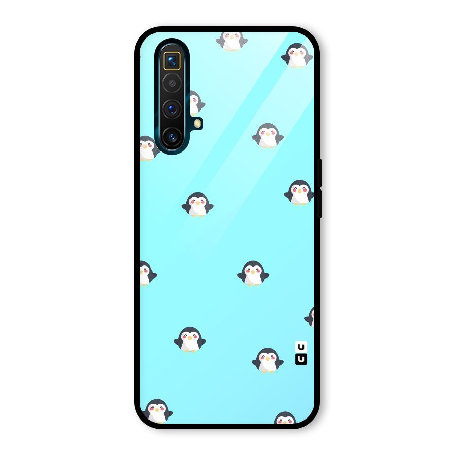 Penguins Pattern Print Glass Back Case for Realme X3