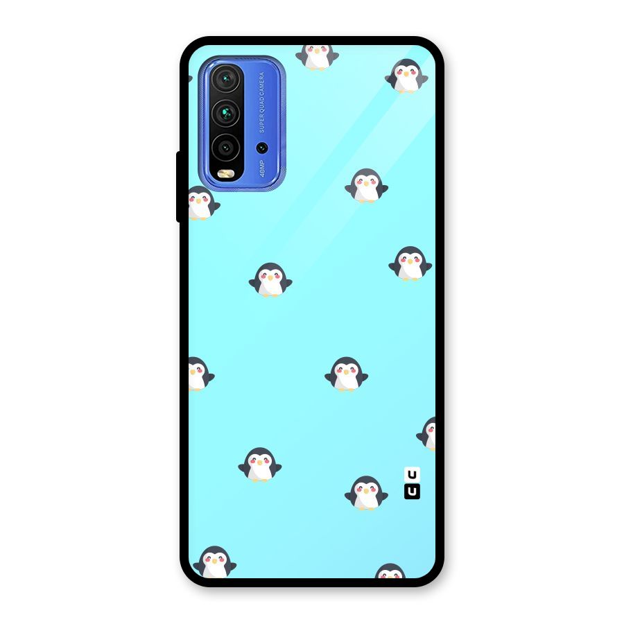 Penguins Pattern Print Glass Back Case for Redmi 9 Power