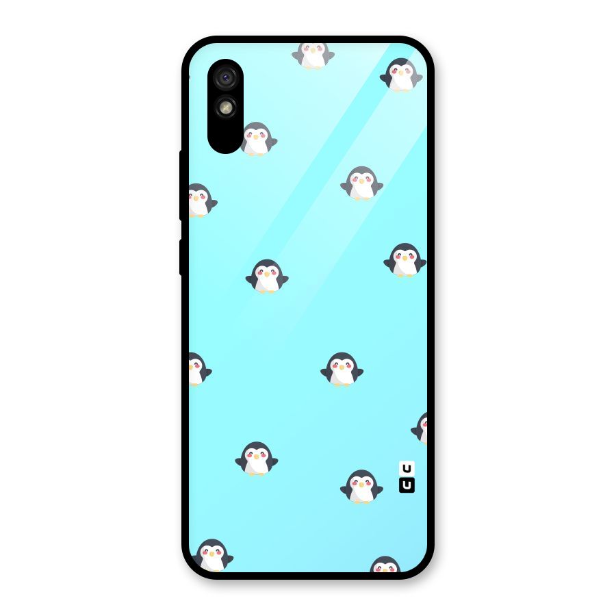 Penguins Pattern Print Glass Back Case for Redmi 9i