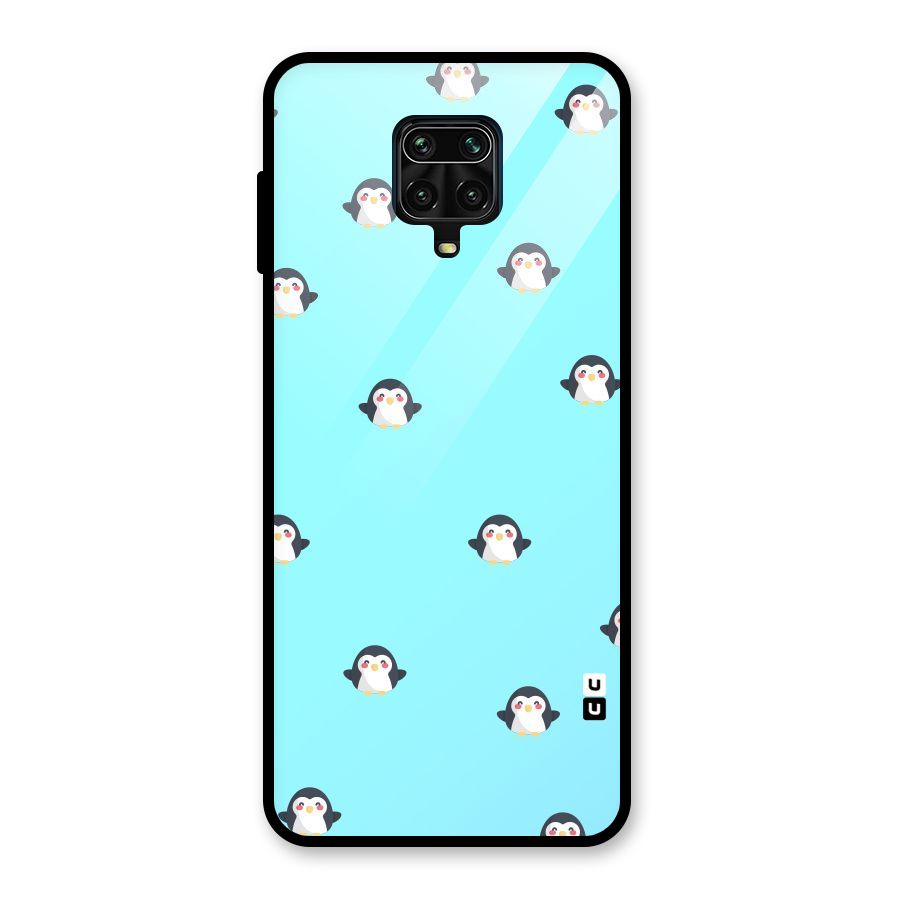 Penguins Pattern Print Glass Back Case for Redmi Note 10 Lite