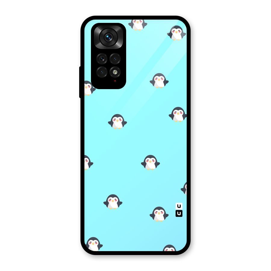 Penguins Pattern Print Glass Back Case for Redmi Note 11