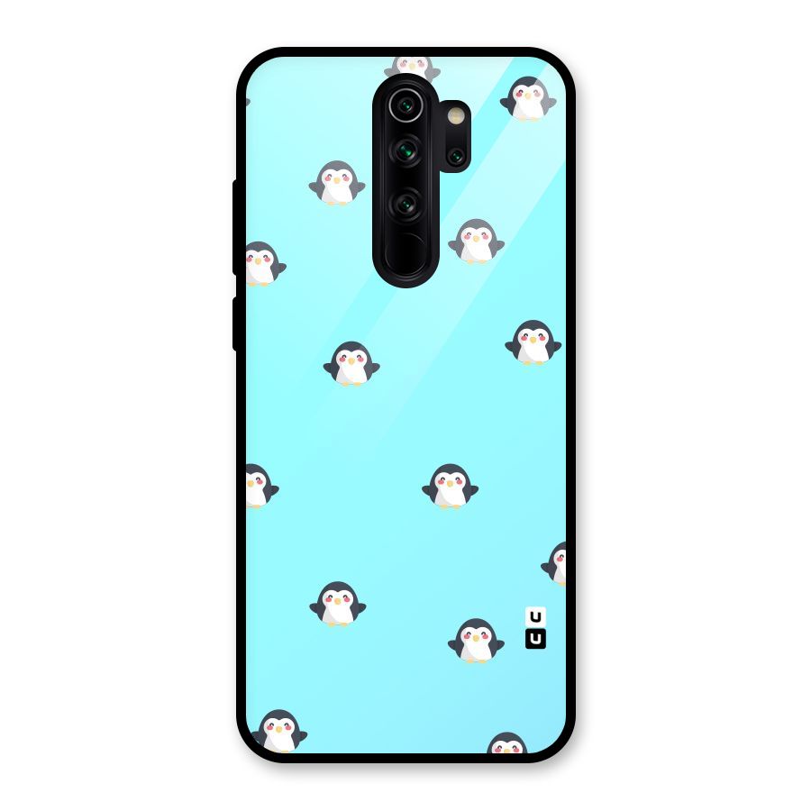 Penguins Pattern Print Glass Back Case for Redmi Note 8 Pro
