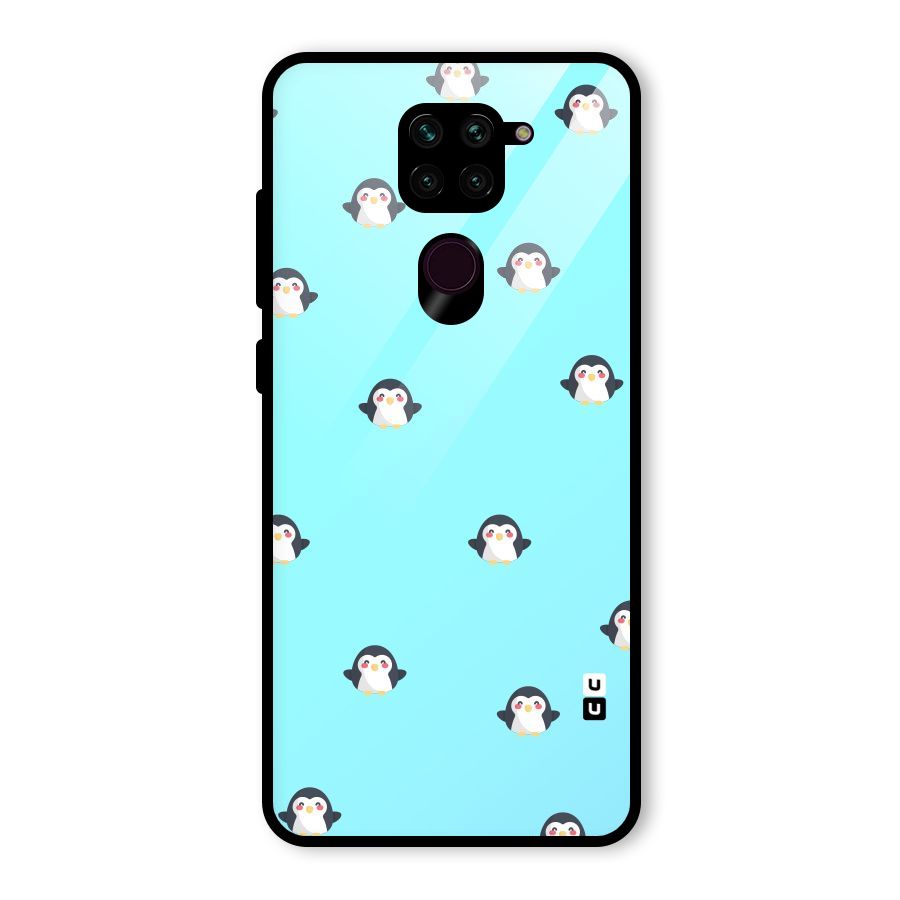 Penguins Pattern Print Glass Back Case for Redmi Note 9