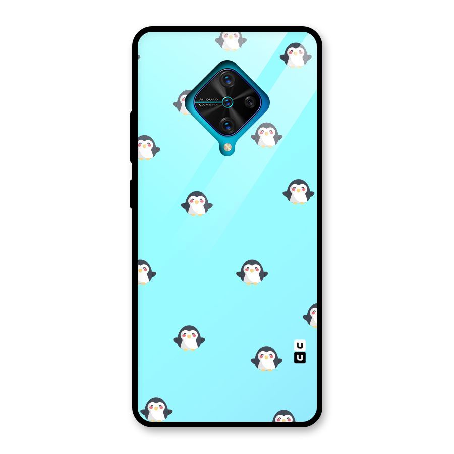 Penguins Pattern Print Glass Back Case for Vivo S1 Pro