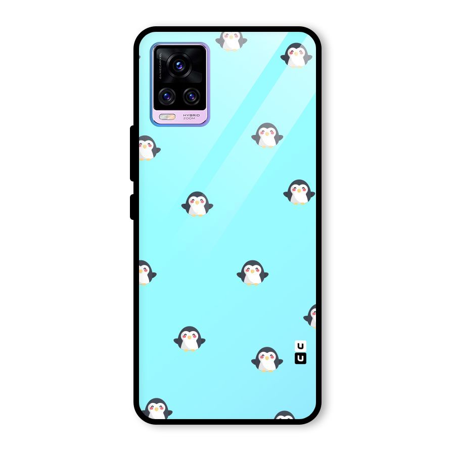 Penguins Pattern Print Glass Back Case for Vivo V20 Pro