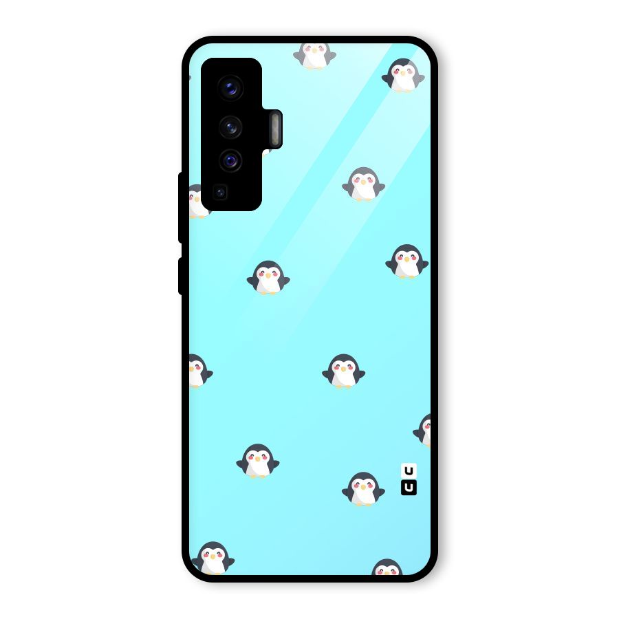 Penguins Pattern Print Glass Back Case for Vivo X50