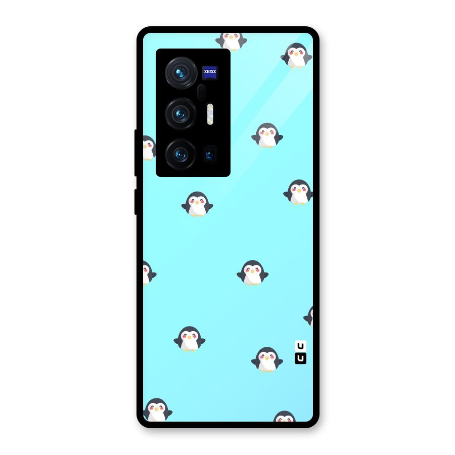 Penguins Pattern Print Glass Back Case for Vivo X70 Pro Plus