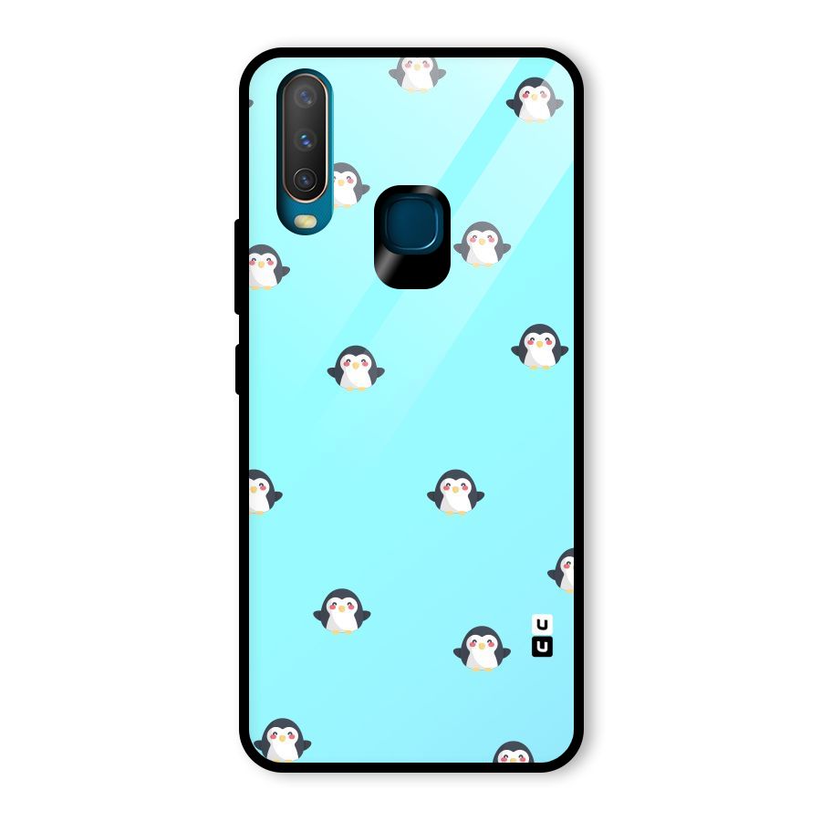 Penguins Pattern Print Glass Back Case for Vivo Y12