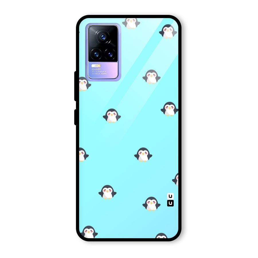 Penguins Pattern Print Glass Back Case for Vivo Y73