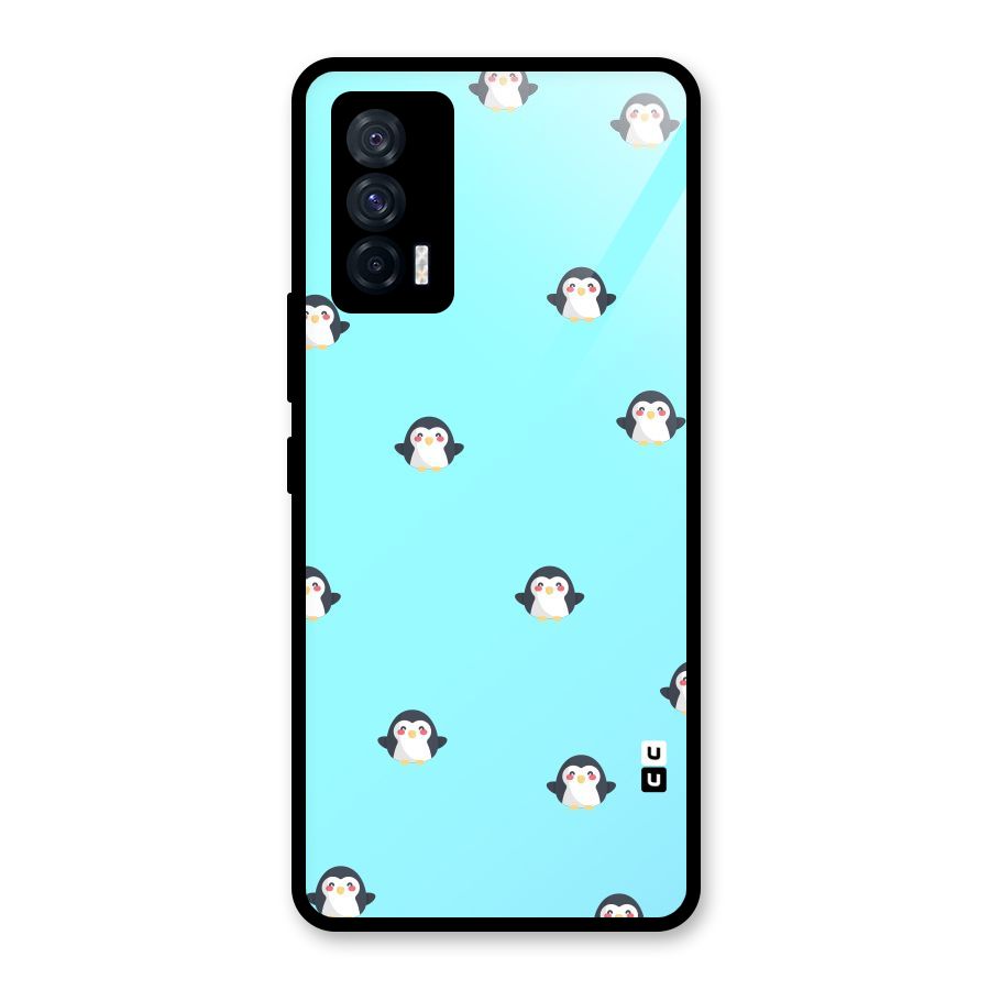 Penguins Pattern Print Glass Back Case for Vivo iQOO 7 5G