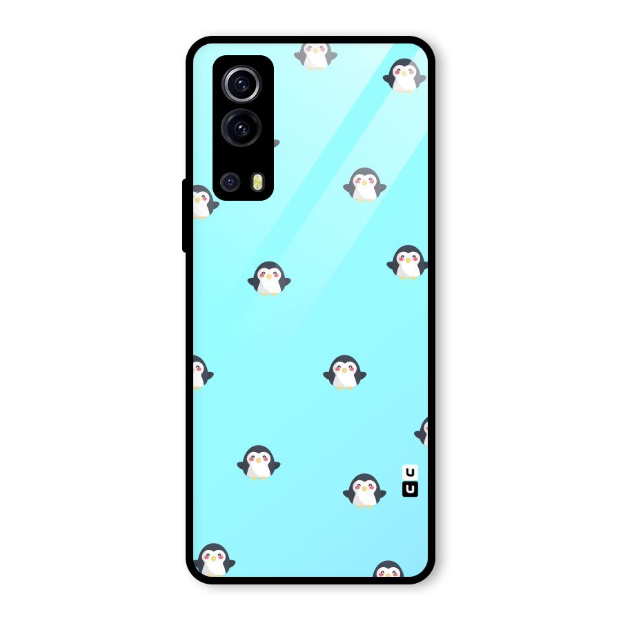 Penguins Pattern Print Glass Back Case for Vivo iQOO Z3