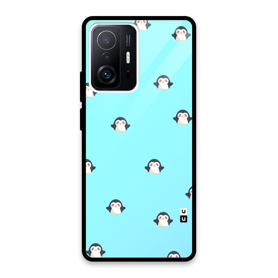 Penguins Pattern Print Glass Back Case for Xiaomi 11T Pro