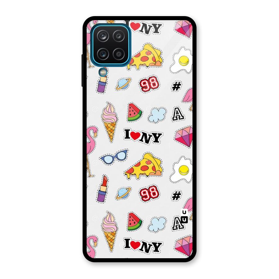 Personnel Quirk Glass Back Case for Galaxy A12