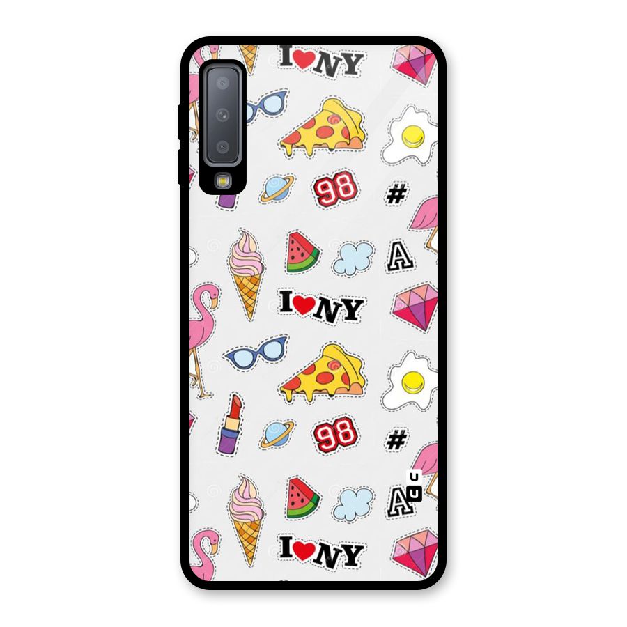 Personnel Quirk Glass Back Case for Galaxy A7 (2018)
