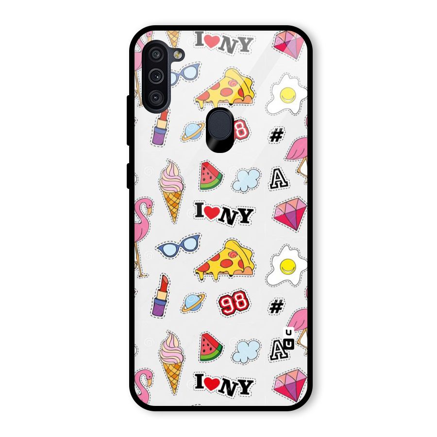 Personnel Quirk Glass Back Case for Galaxy M11