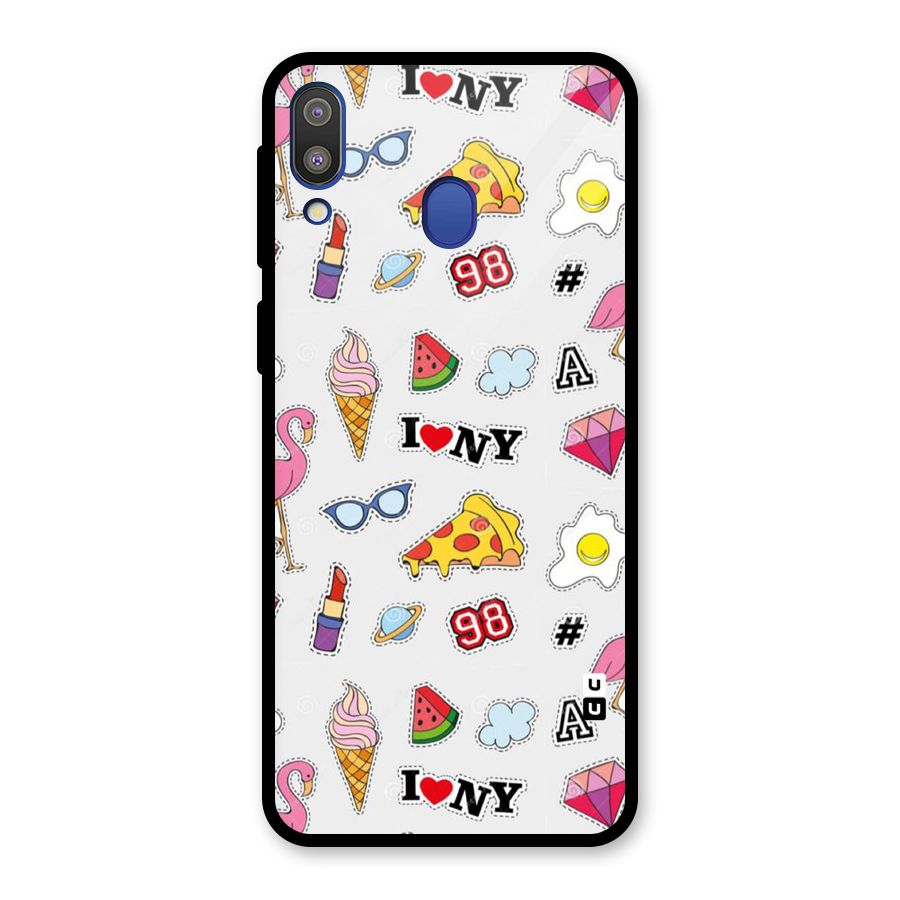 Personnel Quirk Glass Back Case for Galaxy M20