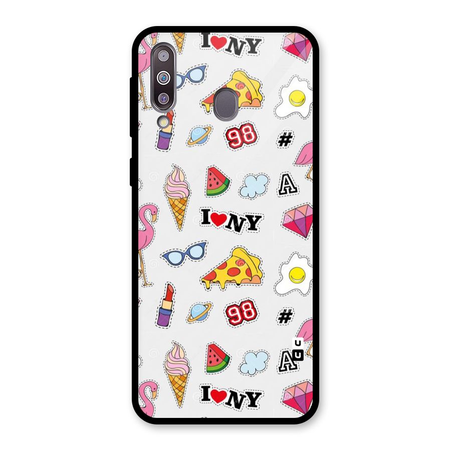 Personnel Quirk Glass Back Case for Galaxy M30