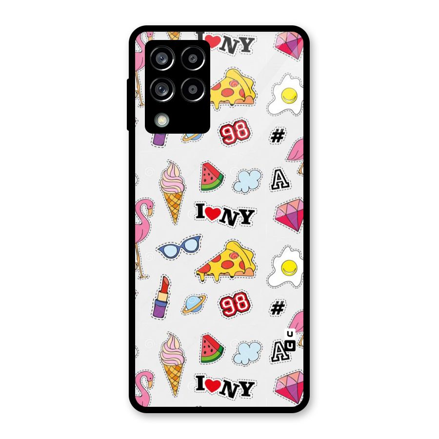 Personnel Quirk Glass Back Case for Galaxy M53 5G