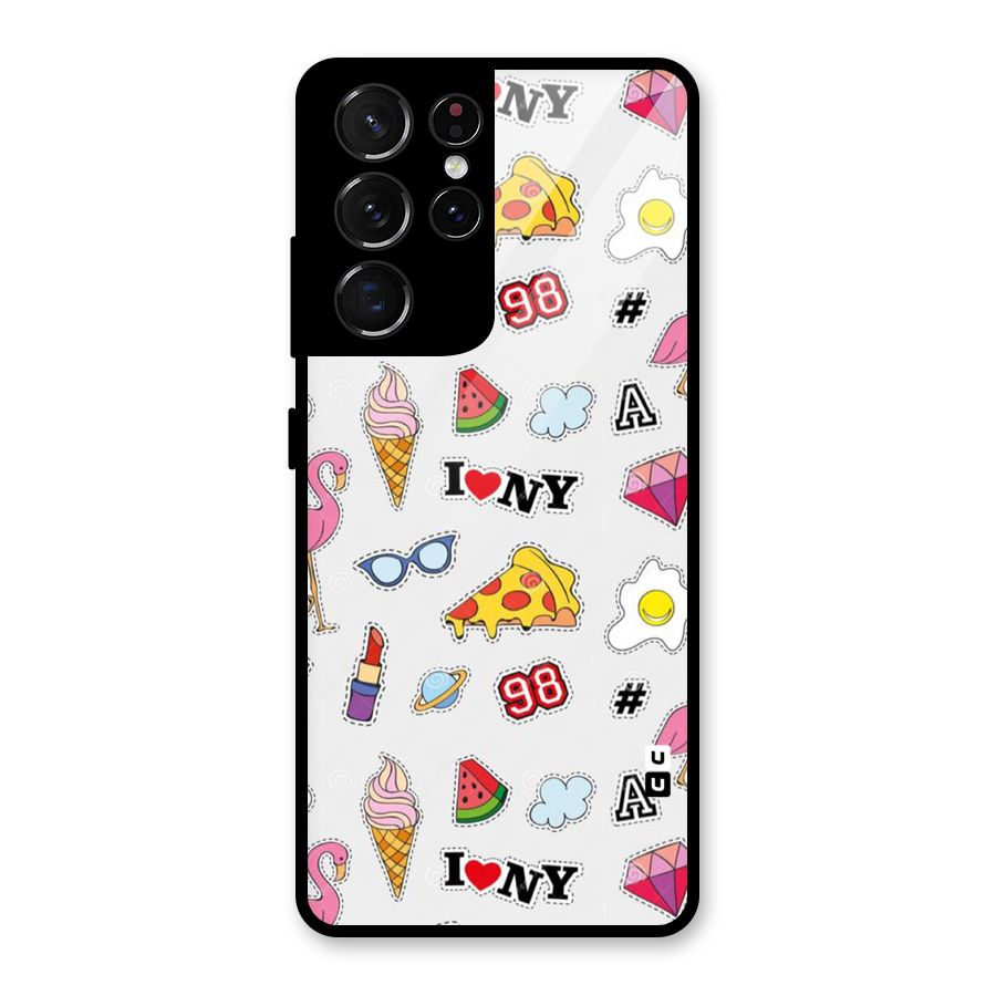 Personnel Quirk Glass Back Case for Galaxy S21 Ultra 5G