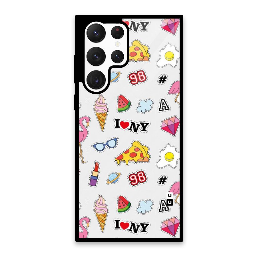 Personnel Quirk Glass Back Case for Galaxy S22 Ultra 5G