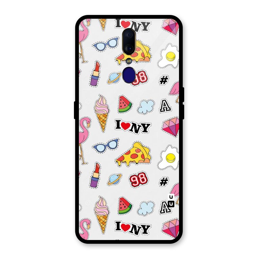 Personnel Quirk Glass Back Case for Oppo F11