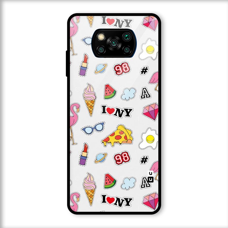 Personnel Quirk Glass Back Case for Poco X3