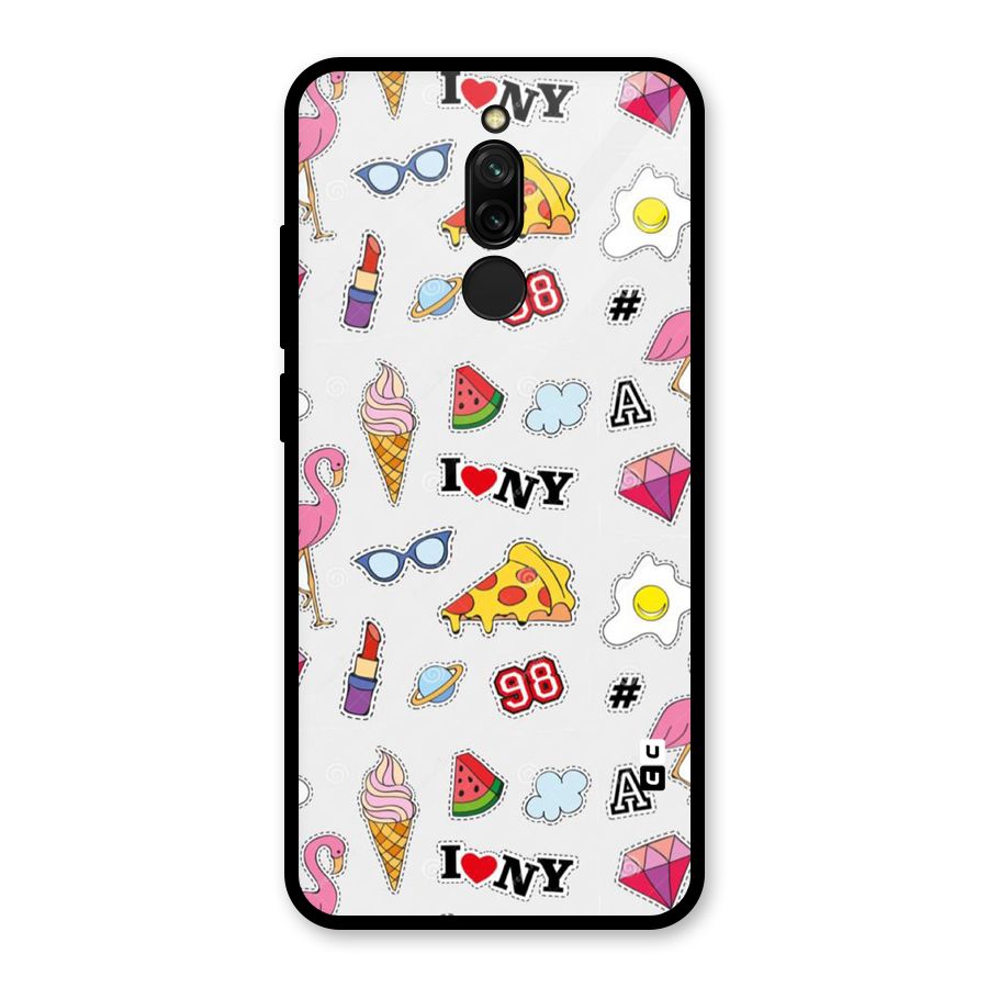 Personnel Quirk Glass Back Case for Redmi 8