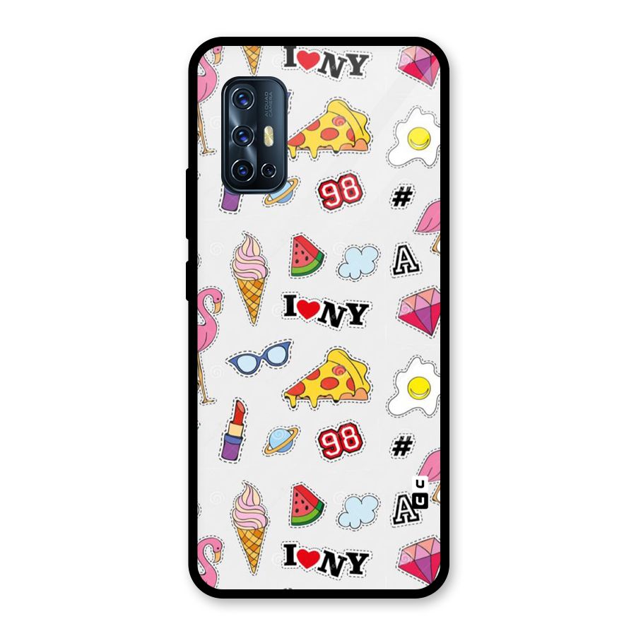 Personnel Quirk Glass Back Case for Vivo V17