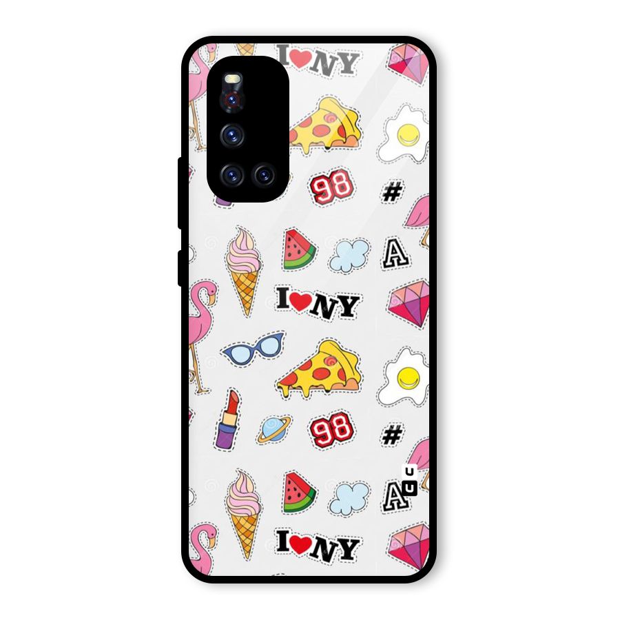 Personnel Quirk Glass Back Case for Vivo V19