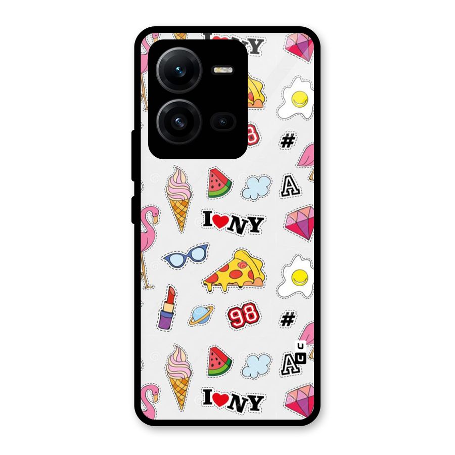 Personnel Quirk Glass Back Case for Vivo V25