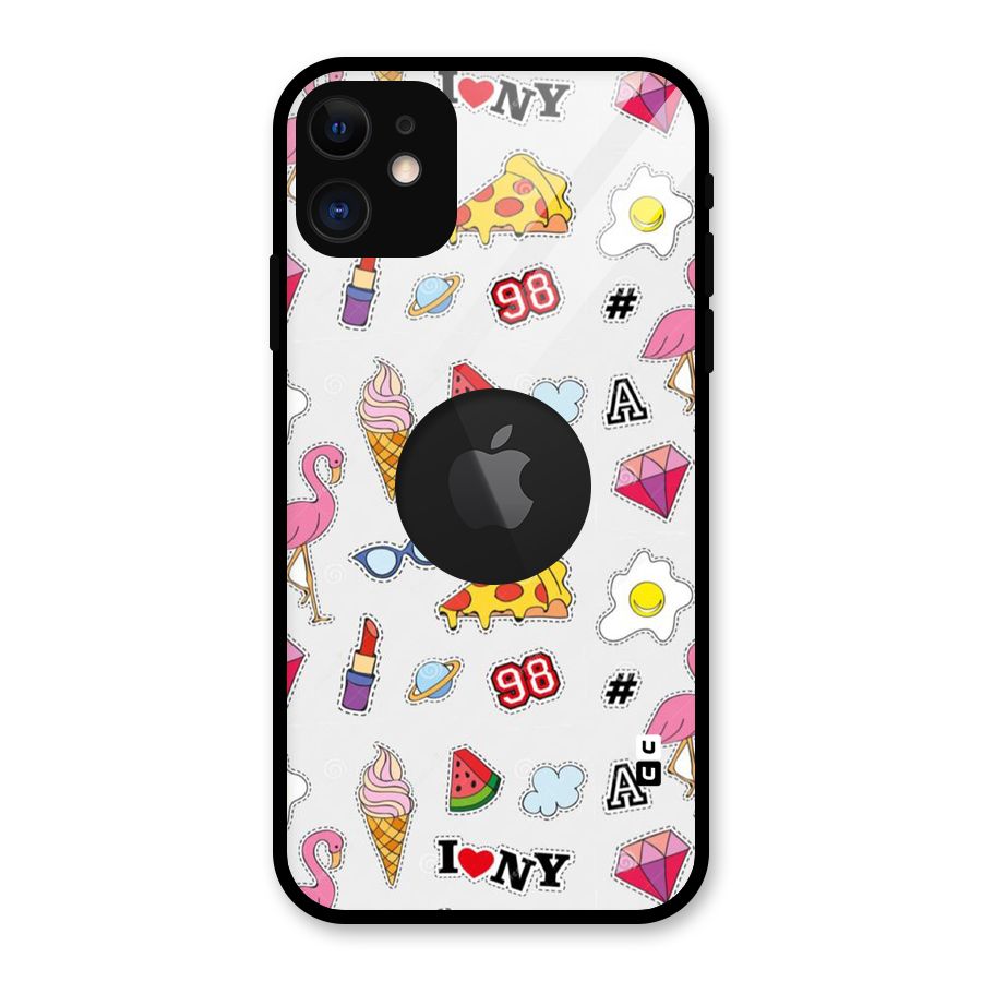 Personnel Quirk Glass Back Case for iPhone 11 Logo Cut