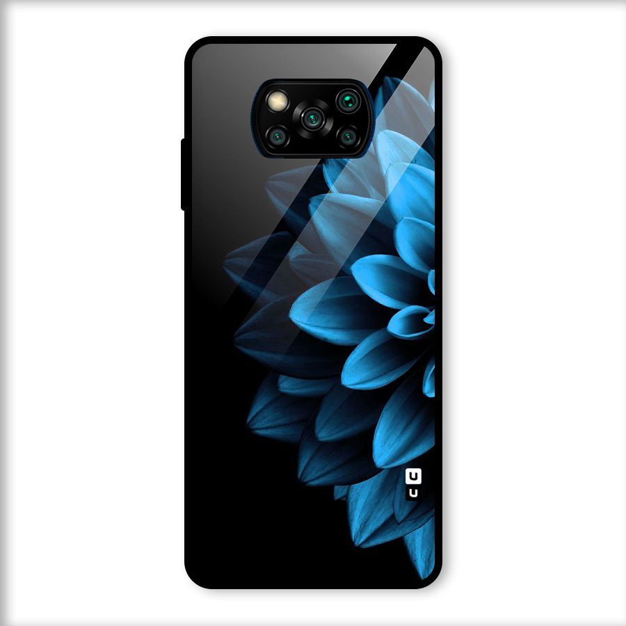 Petals In Blue Glass Back Case for Poco X3