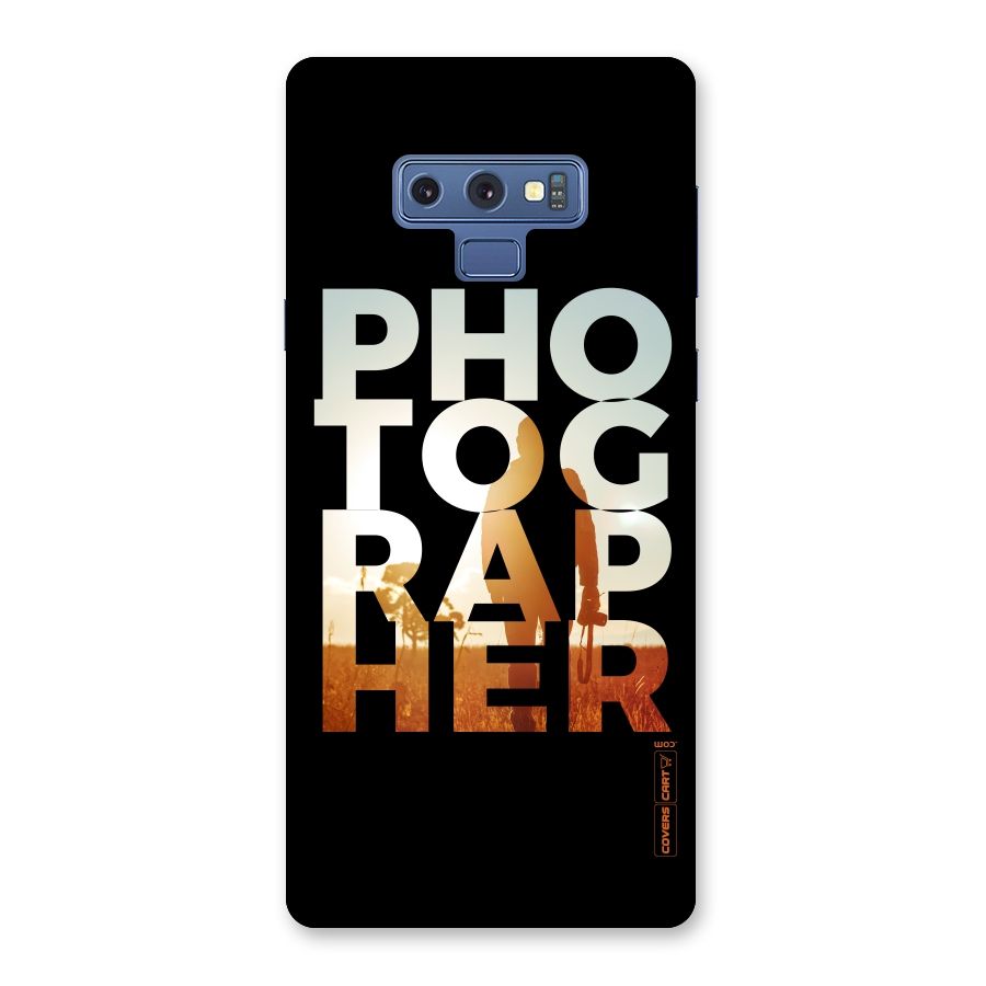 Photographer Typography Back Case for Galaxy Note 9