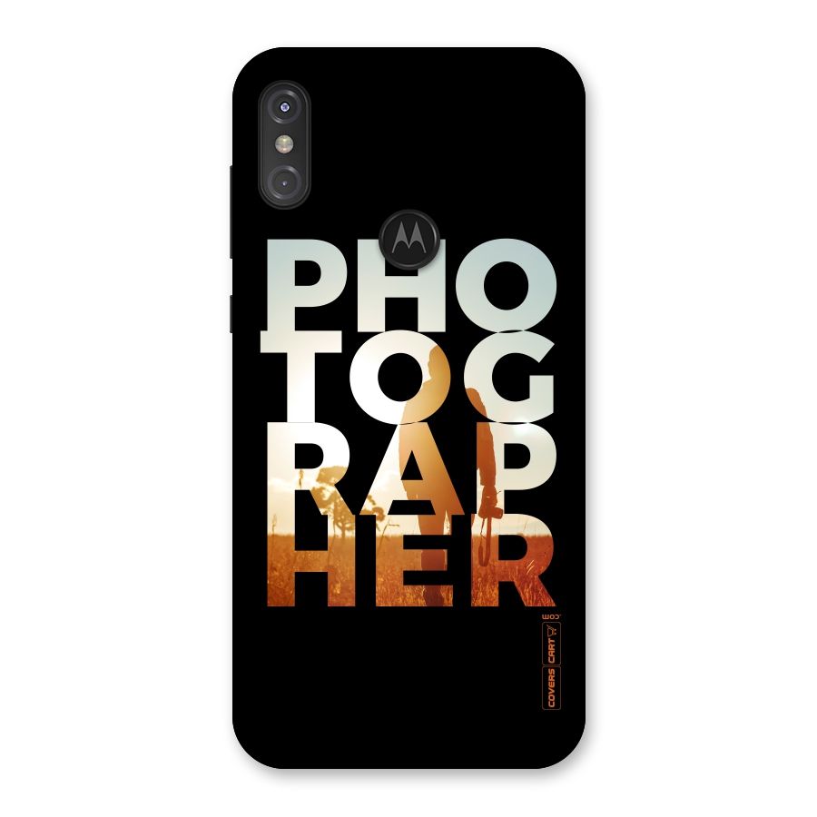 Photographer Typography Back Case for Motorola One Power