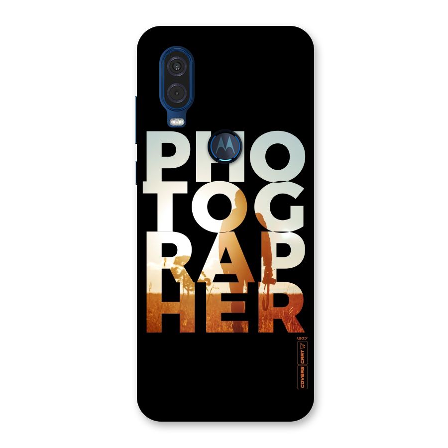 Photographer Typography Back Case for Motorola One Vision