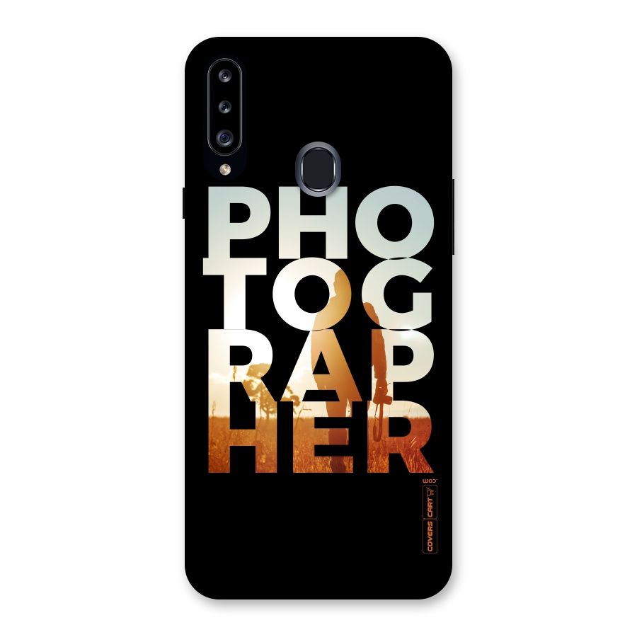 Photographer Typography Back Case for Samsung Galaxy A20s