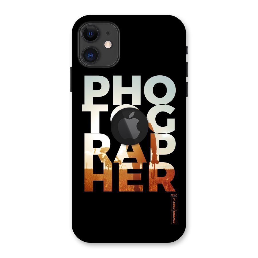 Photographer Typography Back Case for iPhone 11 Logo Cut