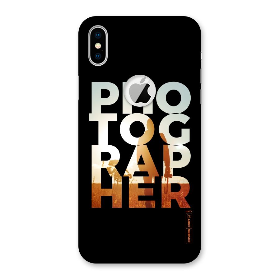 Photographer Typography Back Case for iPhone XS Logo Cut
