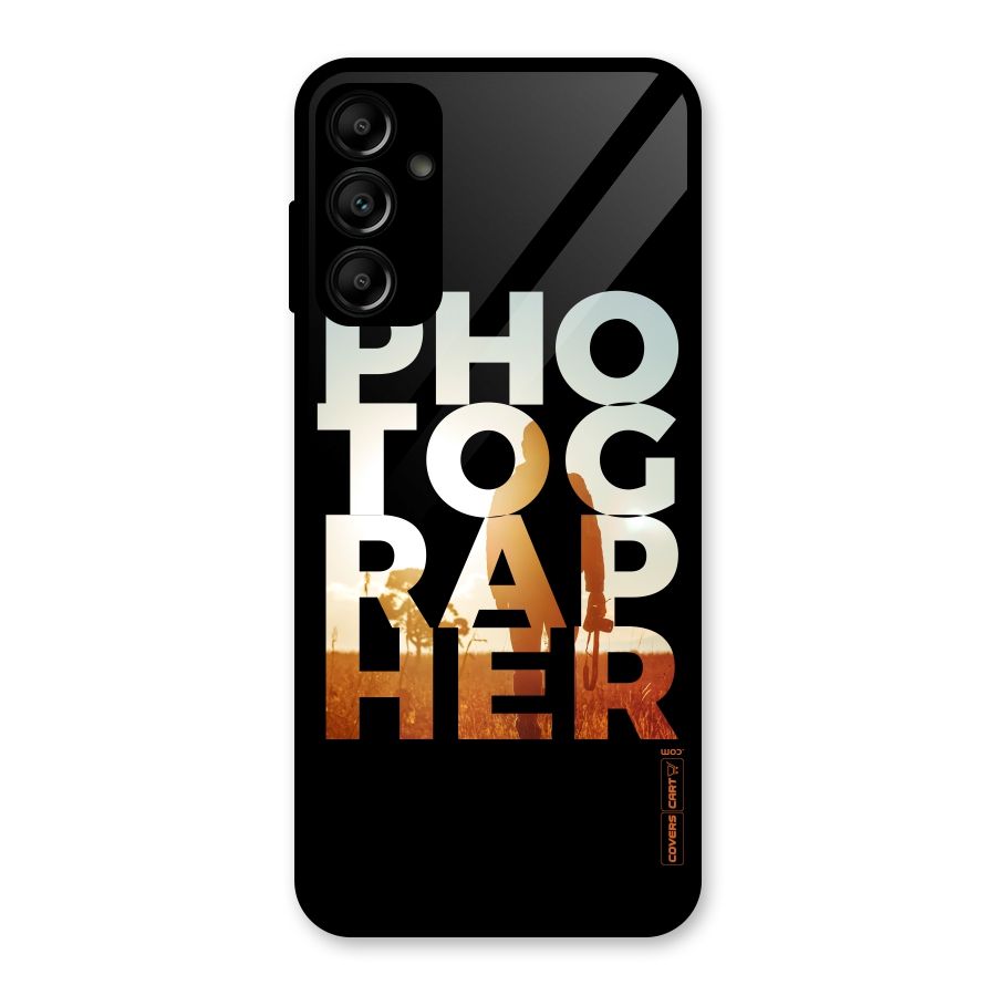 Photographer Typography Glass Back Case for Galaxy A14 5G
