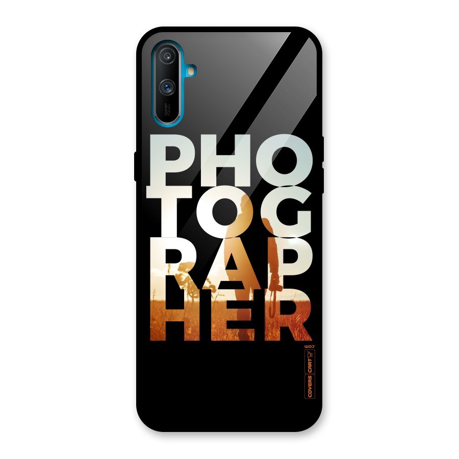 Photographer Typography Glass Back Case for Realme C3