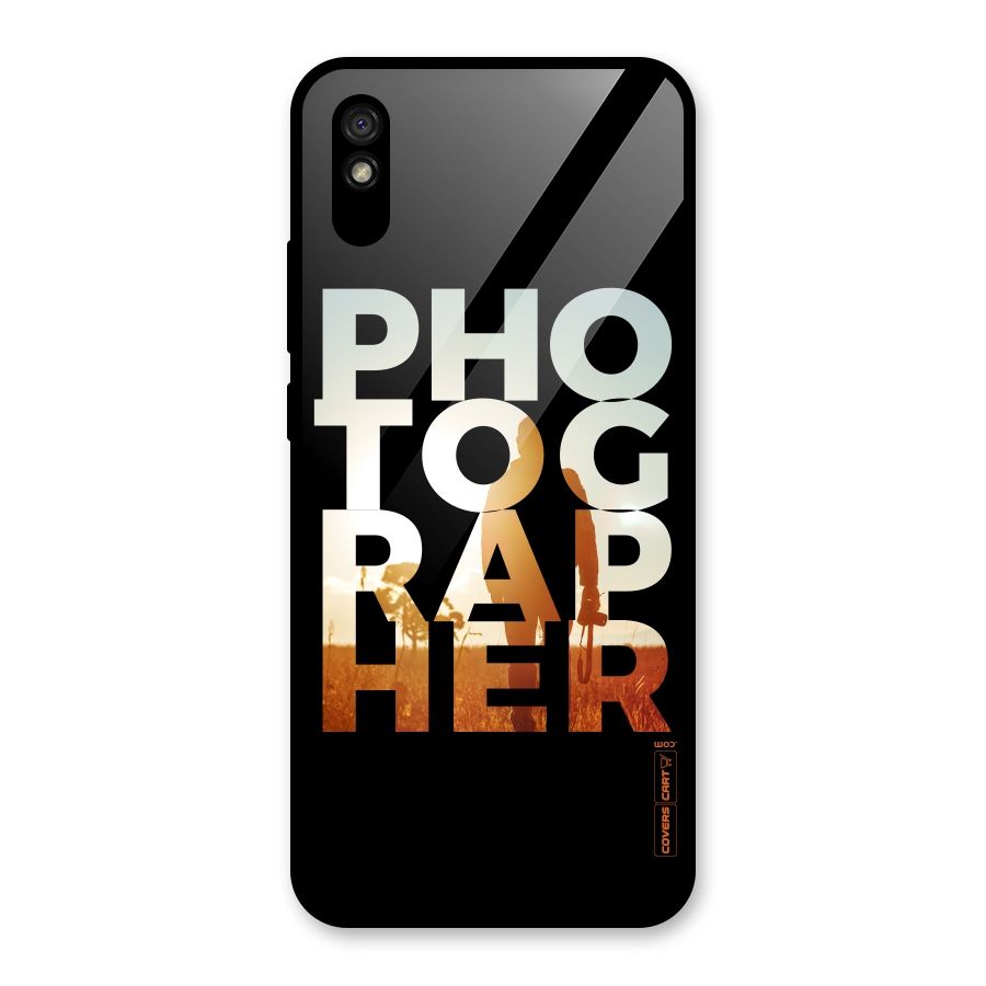 Photographer Typography Glass Back Case for Redmi 9i