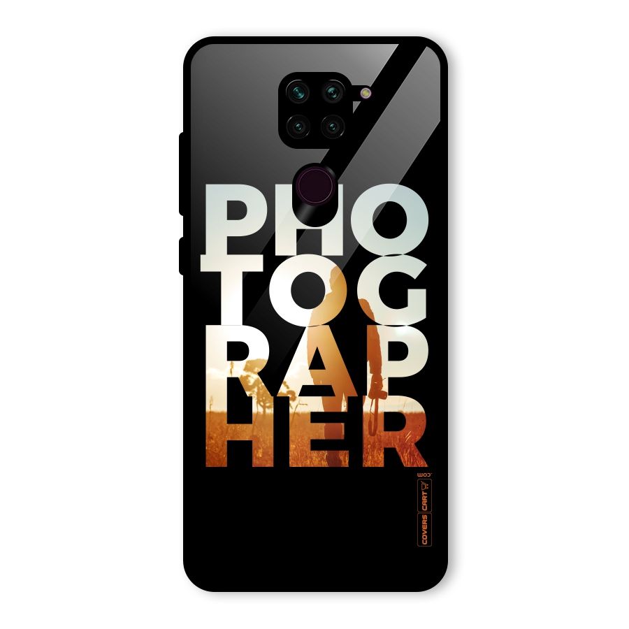 Photographer Typography Glass Back Case for Redmi Note 9