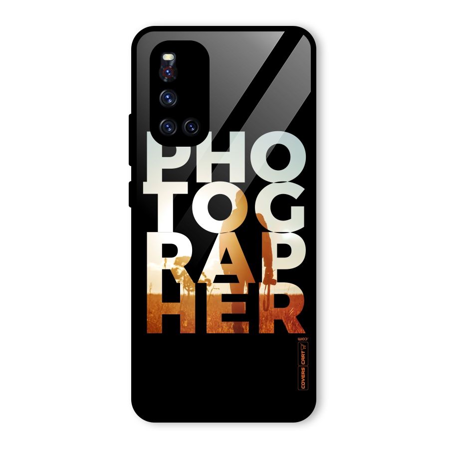 Photographer Typography Glass Back Case for Vivo V19