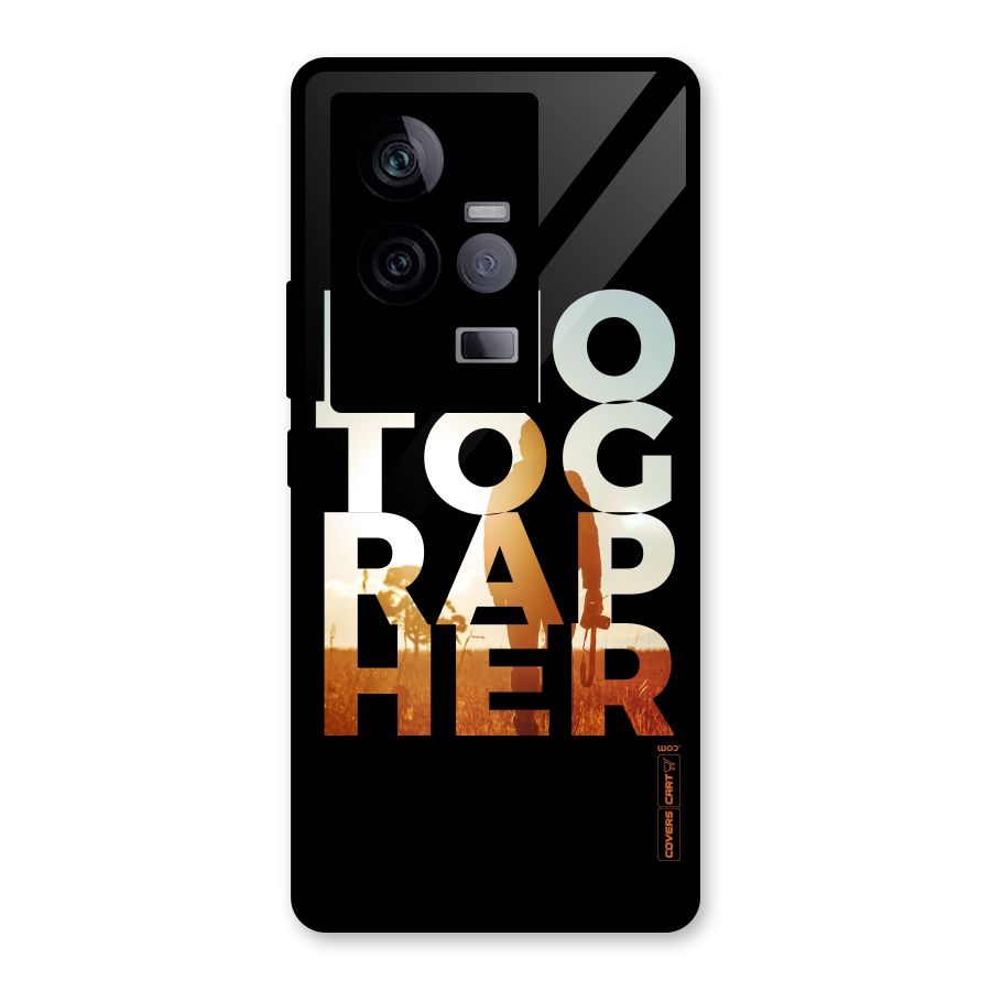 Photographer Typography Glass Back Case for Vivo iQOO 11 5G