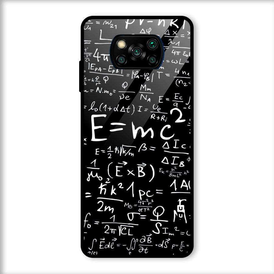 Physics Equation Glass Back Case for Poco X3