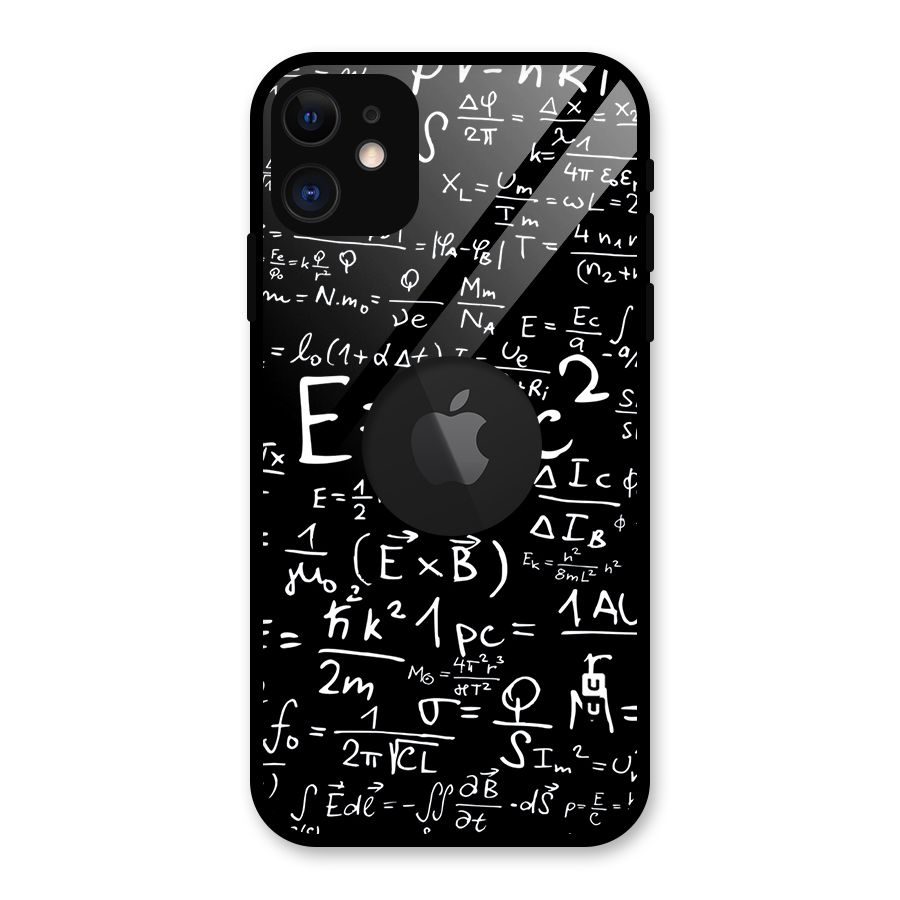 Physics Equation Glass Back Case for iPhone 11 Logo Cut