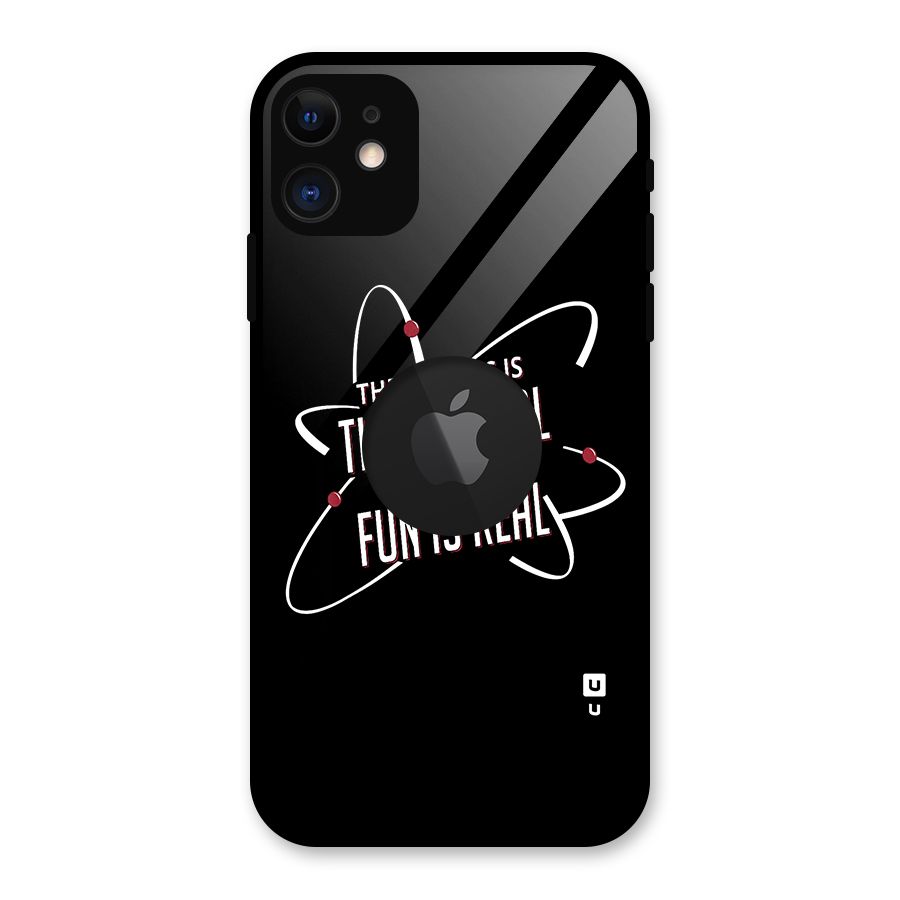 Physics Theoretical Fun Real Glass Back Case for iPhone 11 Logo Cut