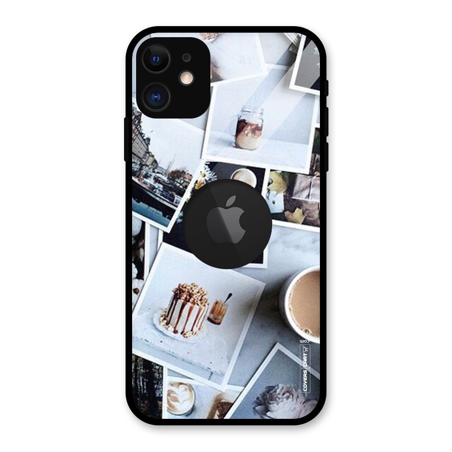 Pictures Coffee Glass Back Case for iPhone 11 Logo Cut